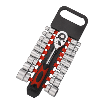 19PCS 1/2" Dr Socket Wrench Set - Matt Finish, 1/2 Inch Drive, 6 Point Impact, Deep Sockets
