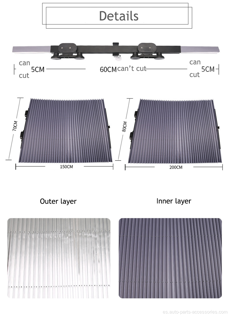 Bloque de diseño OEM Buinkings Wingscreen persianas Sunshade