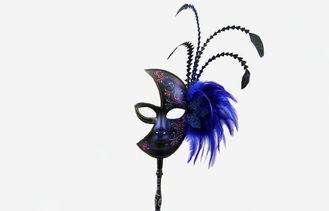 Halloween Prop Masquerade Ball Mask , Blue Venice Mask With