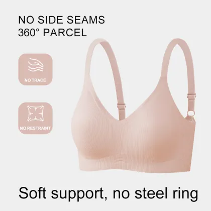 Comfortable Sexy Ribbed Ice Silk Seamless Triangle Cup Bra
