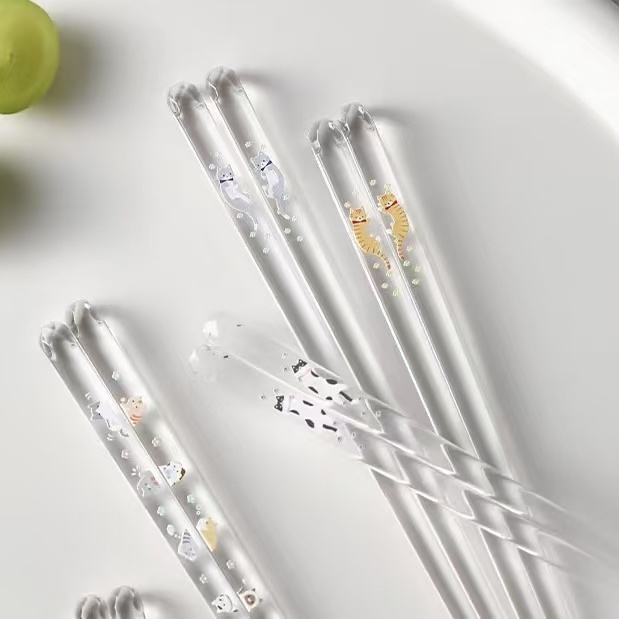 Crystal Clear Glass Chopsticks for Elegant Dining