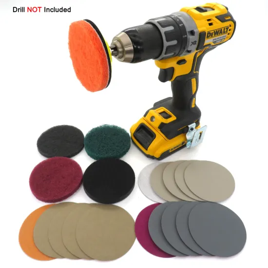 DIY Car Lights Kit Polishing Restoration Car Headlights Repair Set Car Care Sanding Discs Pad M16 Drill Adapter No Drill(21Pcs)