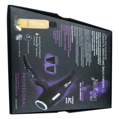 Hairdryer Corrugated box with flocked tray