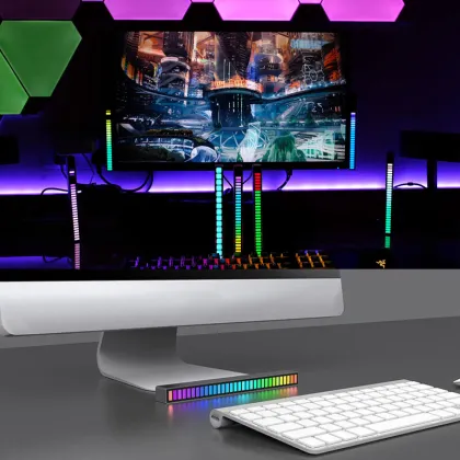 Creative LED Desktop Audio Bar - Voice Activated RGB Light Rhythm Lamp