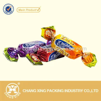PET Film Candy Packaging Twist Metalized Film Twist Film Candy Wrap