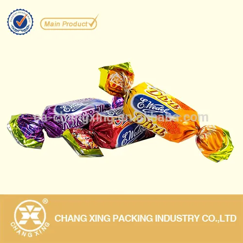 PET Film Candy Packaging Twist Metalized Film Twist Film Candy Wrap