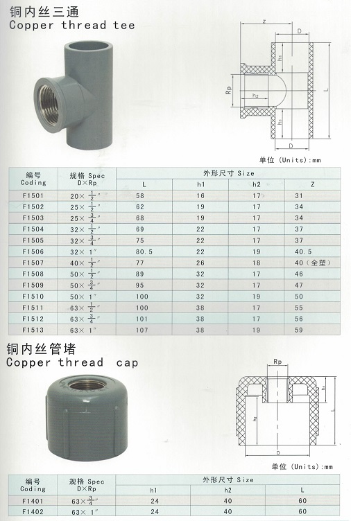 PVC threaded tee