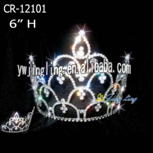 Small rhinestone pageant birthday crowns with hanging charm