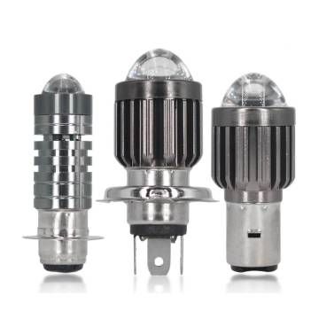 BA20D LEDオートバイヘッドライト電球CSPレンズ - 白/黄色H LO
