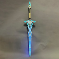 Suporte de cosplay de espada de anime de madeira com iluminação LED