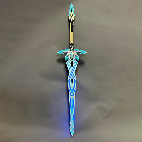 Suporte de cosplay de espada de anime de madeira com iluminação LED
