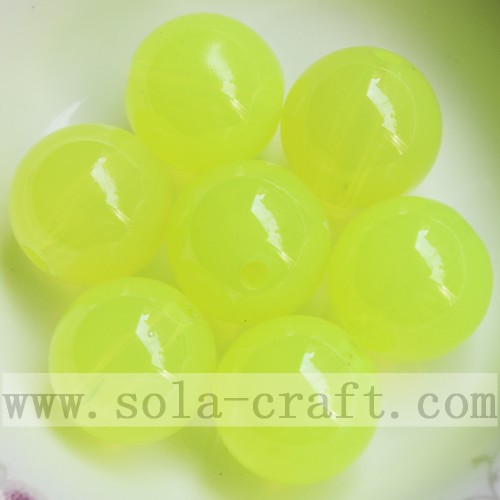 Varnished Florescent Round Beads Jewelry Accessory Ornaments