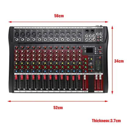 Professional 12-Channel DSP Audio Echo Sound Console with USB Mixing Technology: High-Quality Audio Processing Console