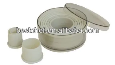 Box of 9 round plastic cutters