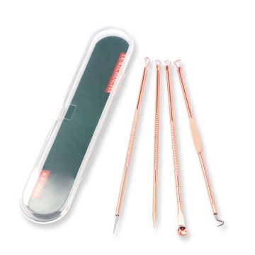 Gold Stainless Steel Acne Needle Set - 4pcs Blackhead Remover Tool