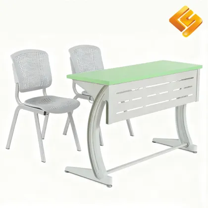 Heavy-Duty Classroom Desk with Wooden Seating Solution