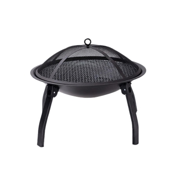Camping Charcoal BBQ Grill: Portable Folding Garden Round Barbecue