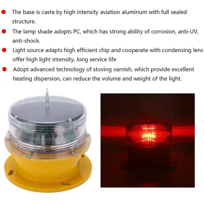 High-Brightness Solar Flashing Warning Lights for Aviation Obstruction Lighting