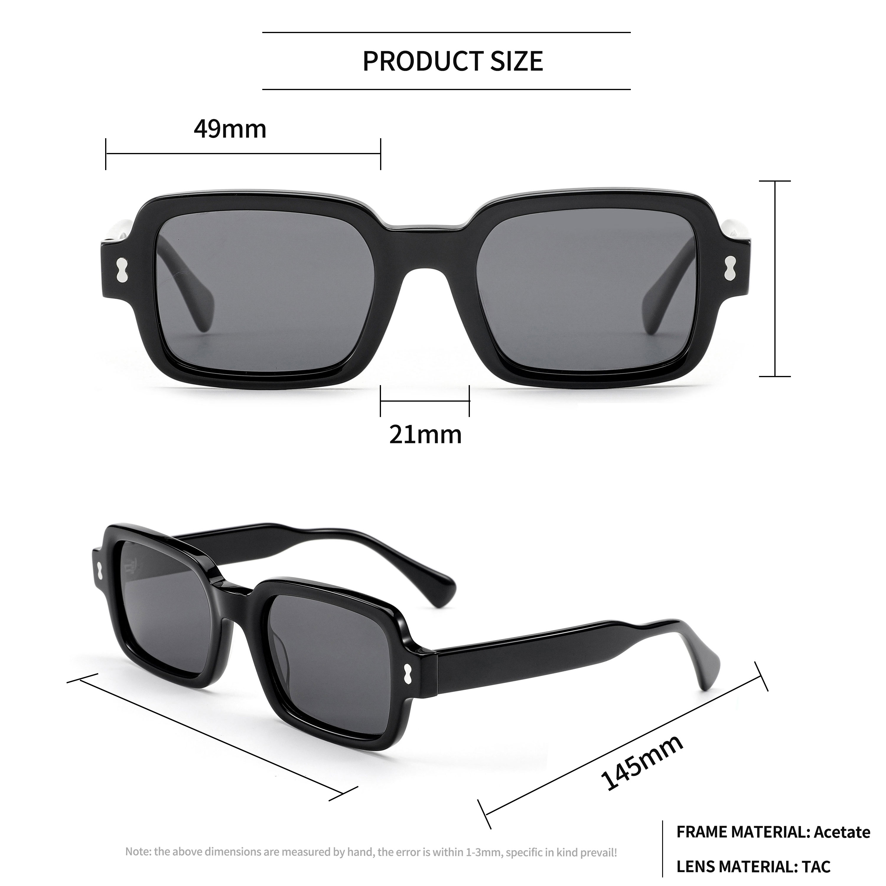 Transparent Frame Acetate Sunglasses Custom Print (1)