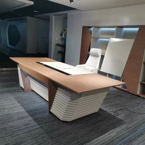 میز اداری روکش چوب Edge Shape