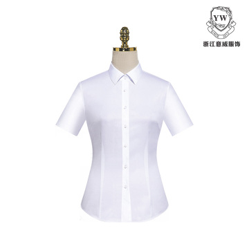MTV-252 White Women's Short Sleeve Blouse