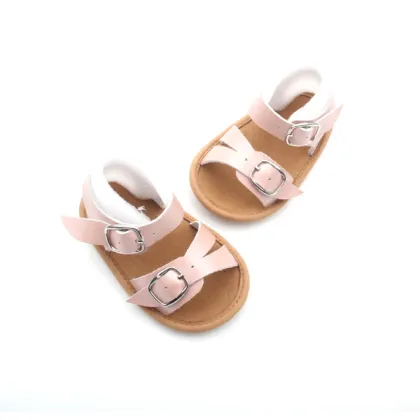 Wholesale Leather Sandals Girls Flat Sandals Design Pink Cute Sandals