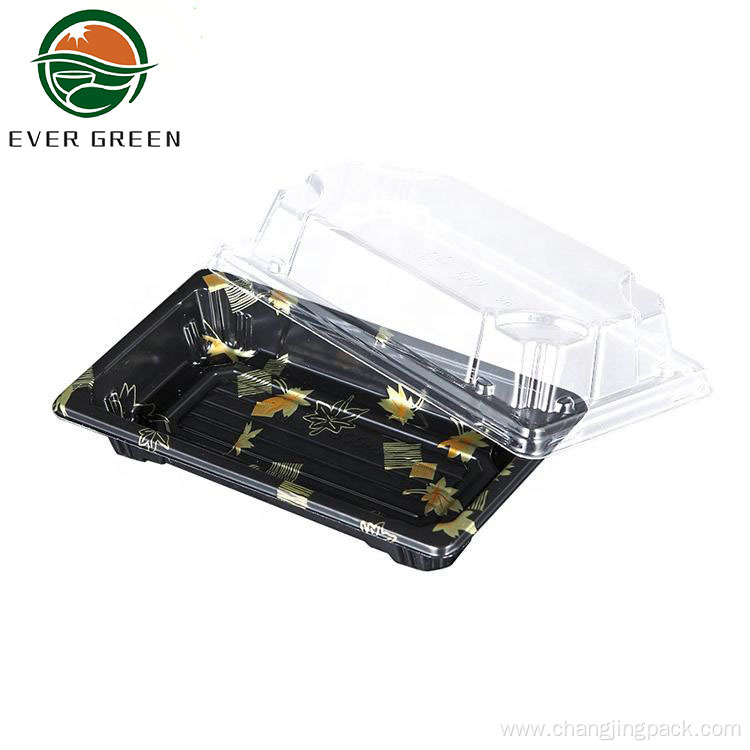 Disposable Plastic Takeaway Sushi Tray Patterned Sashimi Box