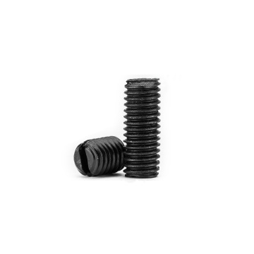 Black oxide slotted set screw with flat point