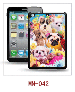 Cães imagens Ipad Mini caso, pc caso com revestimento de borracha, imagens 3d, várias cores disponíveis
