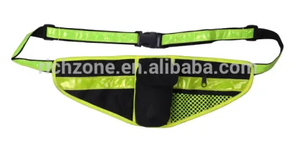 Hi vis Reflective sports waist bag , 300D oxford