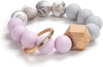 Silikon Key Ring Armband Perlen Wristlet Quaste