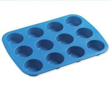Round Cake Silicone Mold and Baking Pan Silicone 12-Cup Mini Muffin