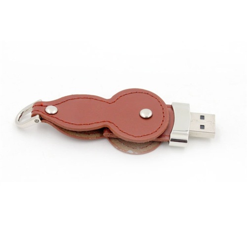 Giveaways Leather Gourd Shape Usb Flash Drive