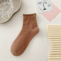 Candy colored rolled edge cotton socks