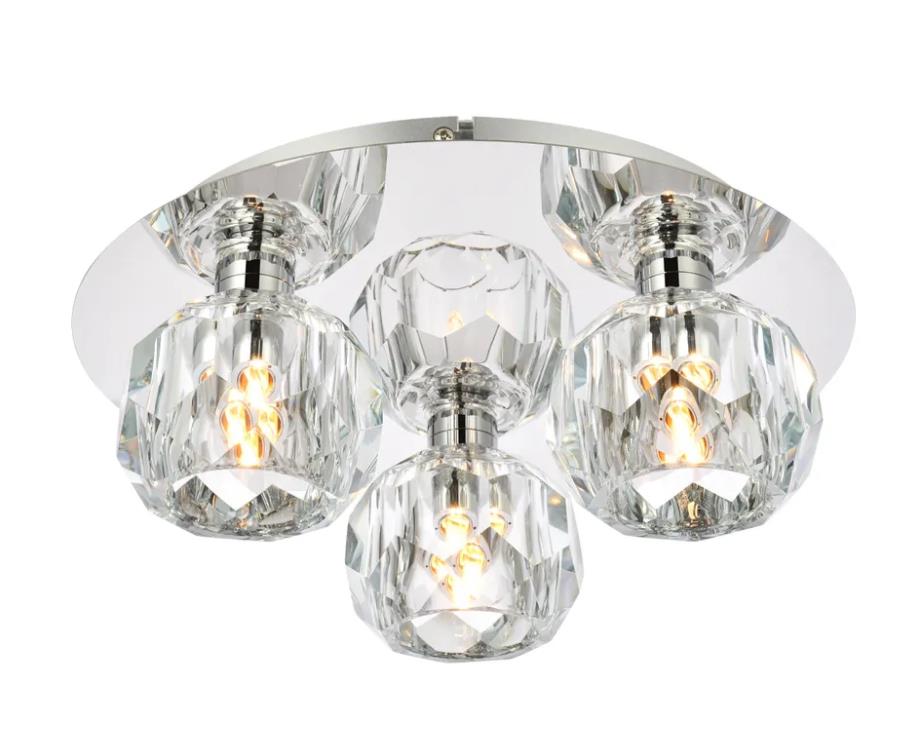 C231225 ceiling light crystal glass shade Chrome