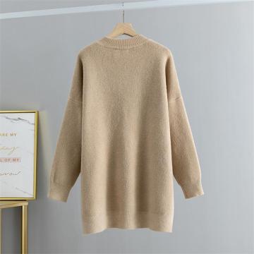Solid color V-neck Knitted Sweater
