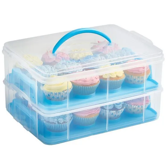 Snap and Stack Blue 3 Tier Cake Carrier Container