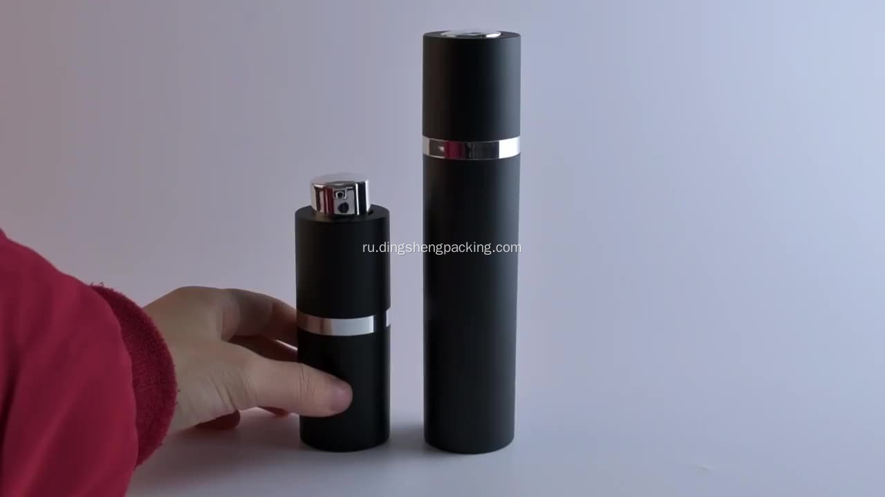 Косметическая упаковка спрей черный безвоздушный флакон с насосом