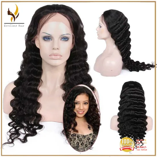 New 2016 100% human hair virgin peruvian hair custom full lace wigs for african americans