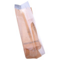 Genanvendelig brugerdefineret udskrivning Kraft Paper Bread Gusset Pouch med klart vindue
