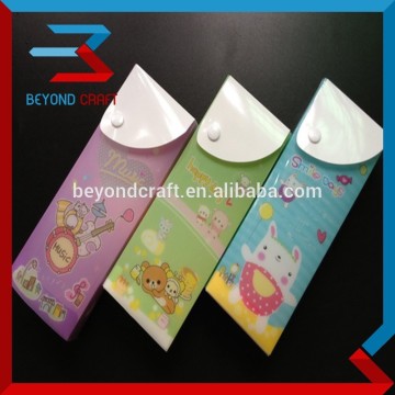 Poly PP slide pencil box with buttons closure for students