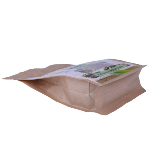 Box bottom kraft paper snack bag with printing
