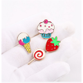 Personlig Metal Ice Cream Cupcake dessert Badge Pin