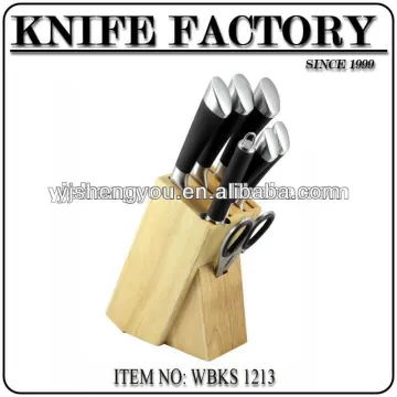 knife set with wooden block