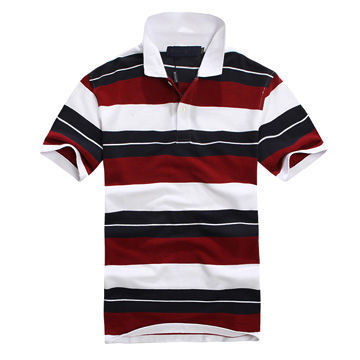 2014 Men's striped classic polo shirt