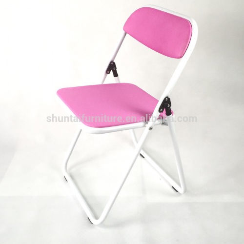 New Design Metal Frame Leather and Mesh Meeting Dinning Folding Chair