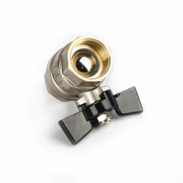 Water system Female brass ball valve forge 1/2 to 1 inch G thread nickel color
