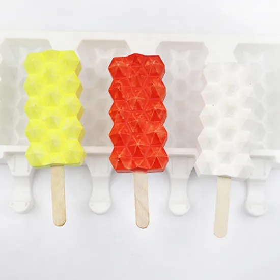 DIY Ice Cream Mold: 4 Consecutive Large Diamond Shaped Popsicle Mold - BPA Free