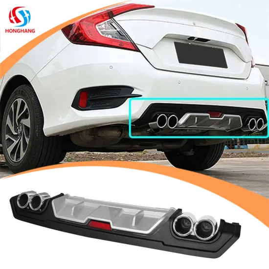 Car Decoration Accessories: Rear Bumper Splitter Diffuser Lip for Honda Civic (2016-2018)