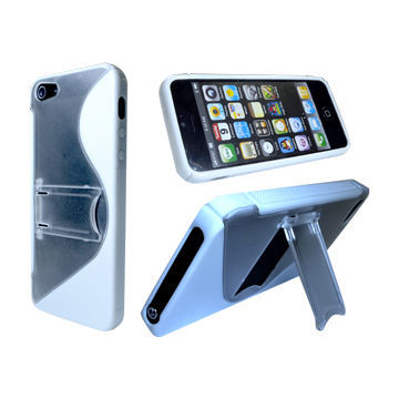 TPU Combined with PC Cases for iPhone 5, Easy to Snap-on Attachment, with Holder Function